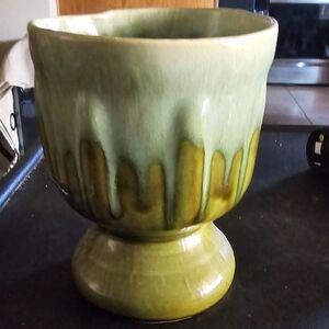 Handmade Green Drip Glaze Ceramic Vase